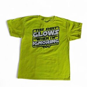 Neon Yellow Funny Sarcastic Graphic Tee - Gildan Youth XXL (Fits Adult S/M)